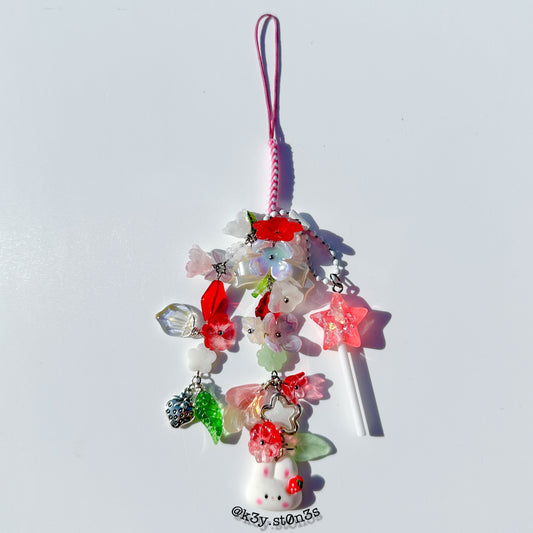 Strawberry Lolipop Bunny Phonecharm