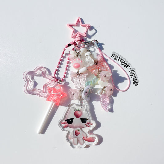 Strawberry Kitty Keychain