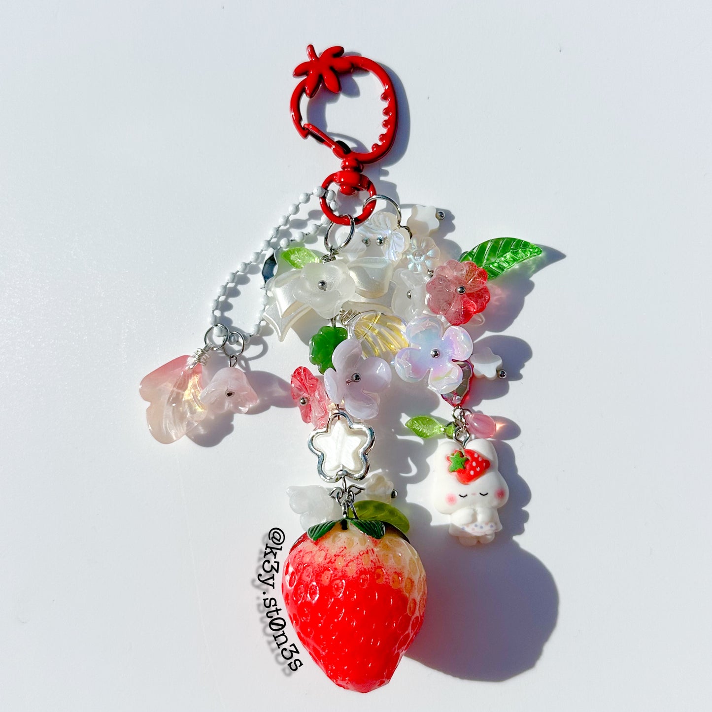 Giant Strawberry Bunny Keychain